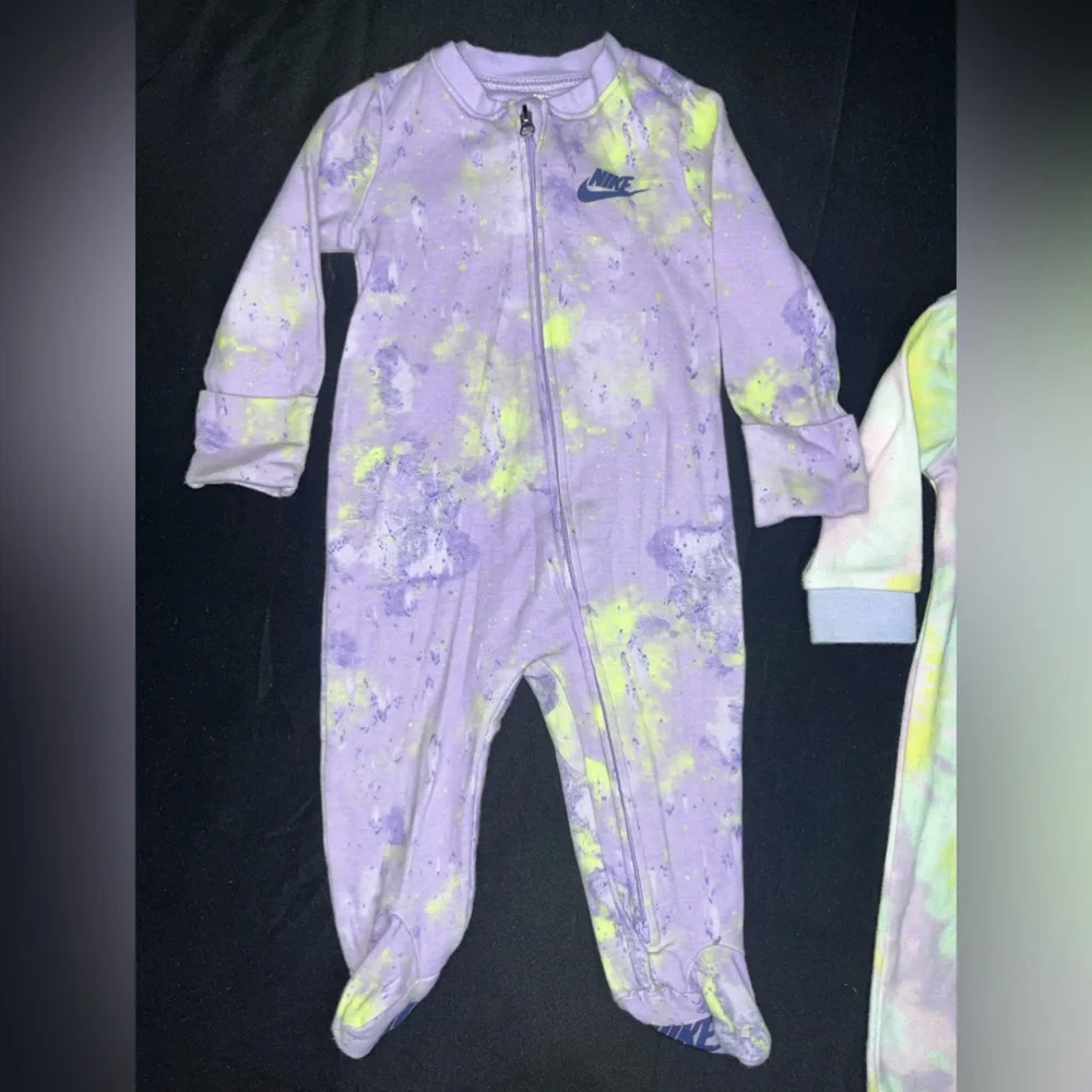 Nike Kids Purple & Yellow Tie-Dye Footed One-Piece Set (2-Pack) Size 6Month - Picture 4 of 4